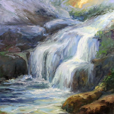 The Waterfall, 30 x 30, Oil on Canvas (Sold)