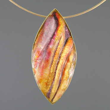 Sunset, Sculpted Enamel, 18kt, 22kt, 24kt Gold