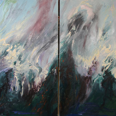 Energy in Motion, 30x60 Diptych, Oil on Canvas