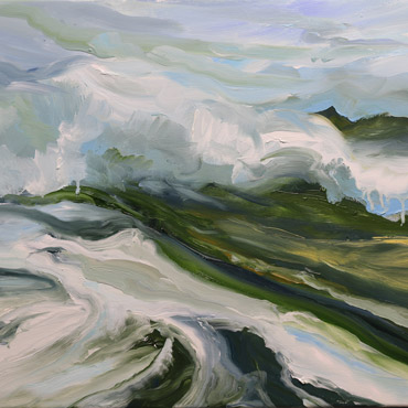 Peridot Water, 18x24, Oil on Canvas